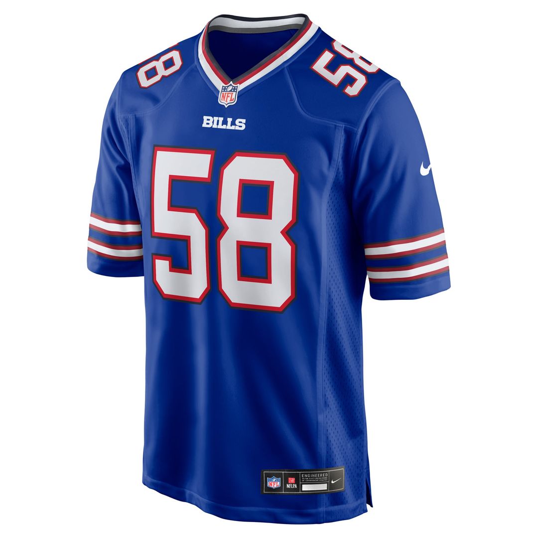 Buffalo Bills Matt Milano Royal Game Player Jersey | NFL Football Jersey