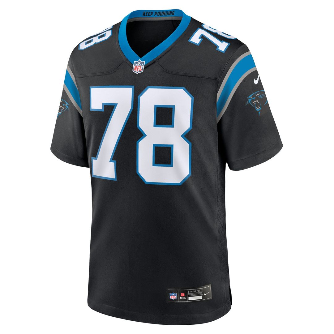 Carolina Panthers Popo Aumavae Black Team Game Jersey | NFL Football Jersey