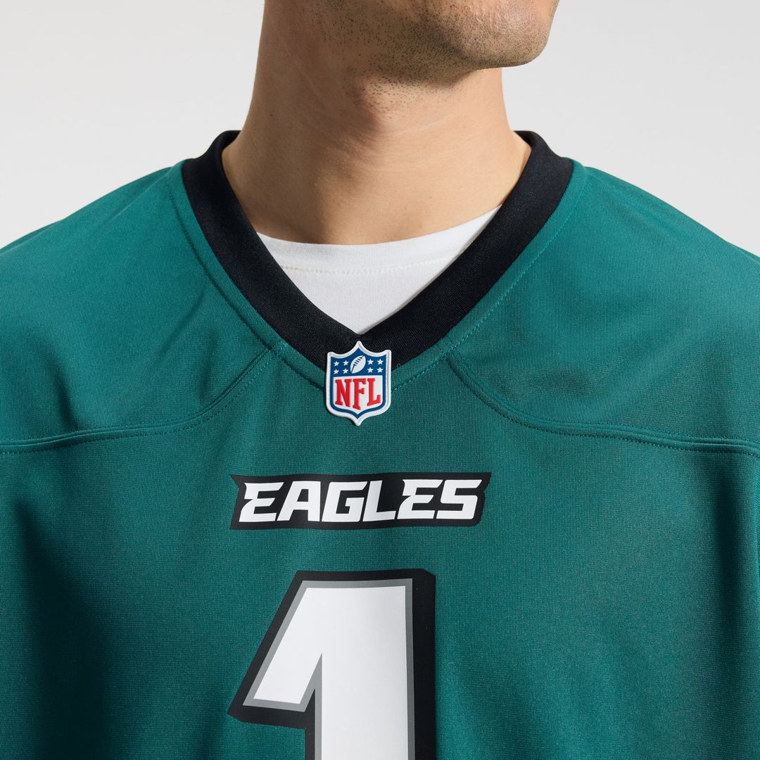 Philadelphia Eagles Jalen Hurts Midnight Green Team Game Jersey | NFL Football Jersey