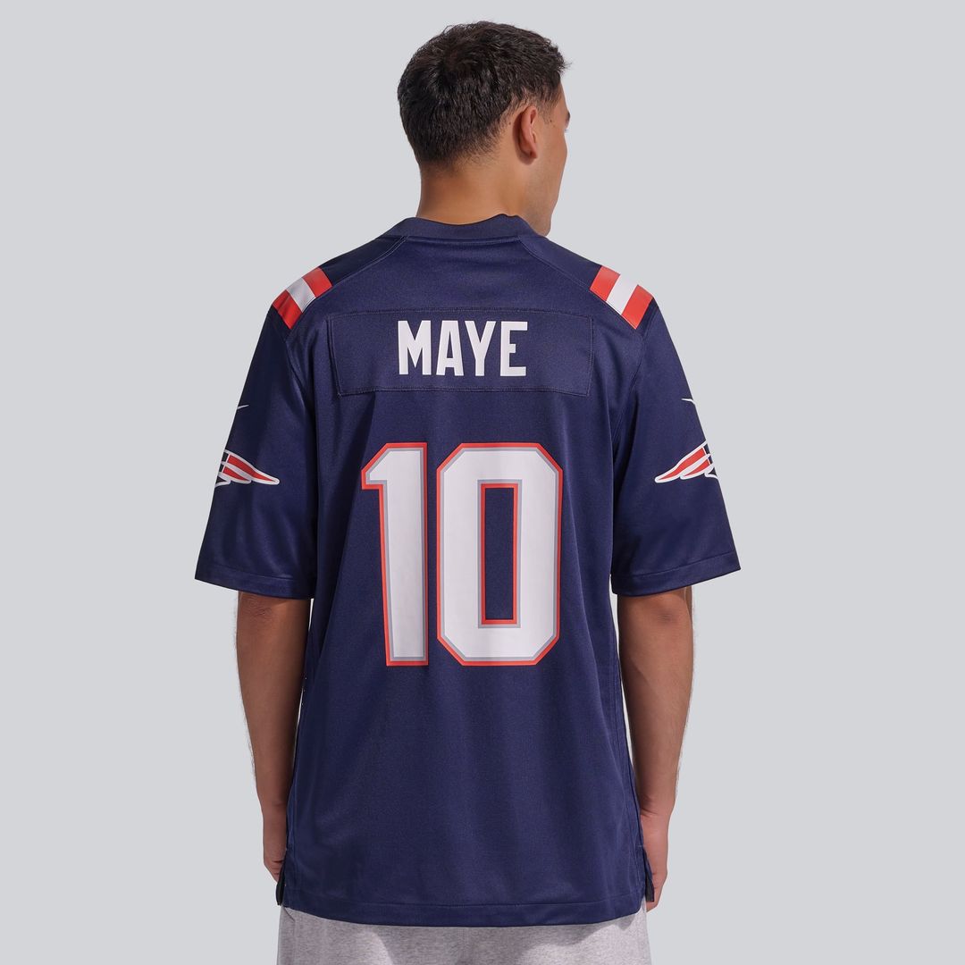 New England Patriots Drake Maye White Player Game Jersey | NFL Football Jersey