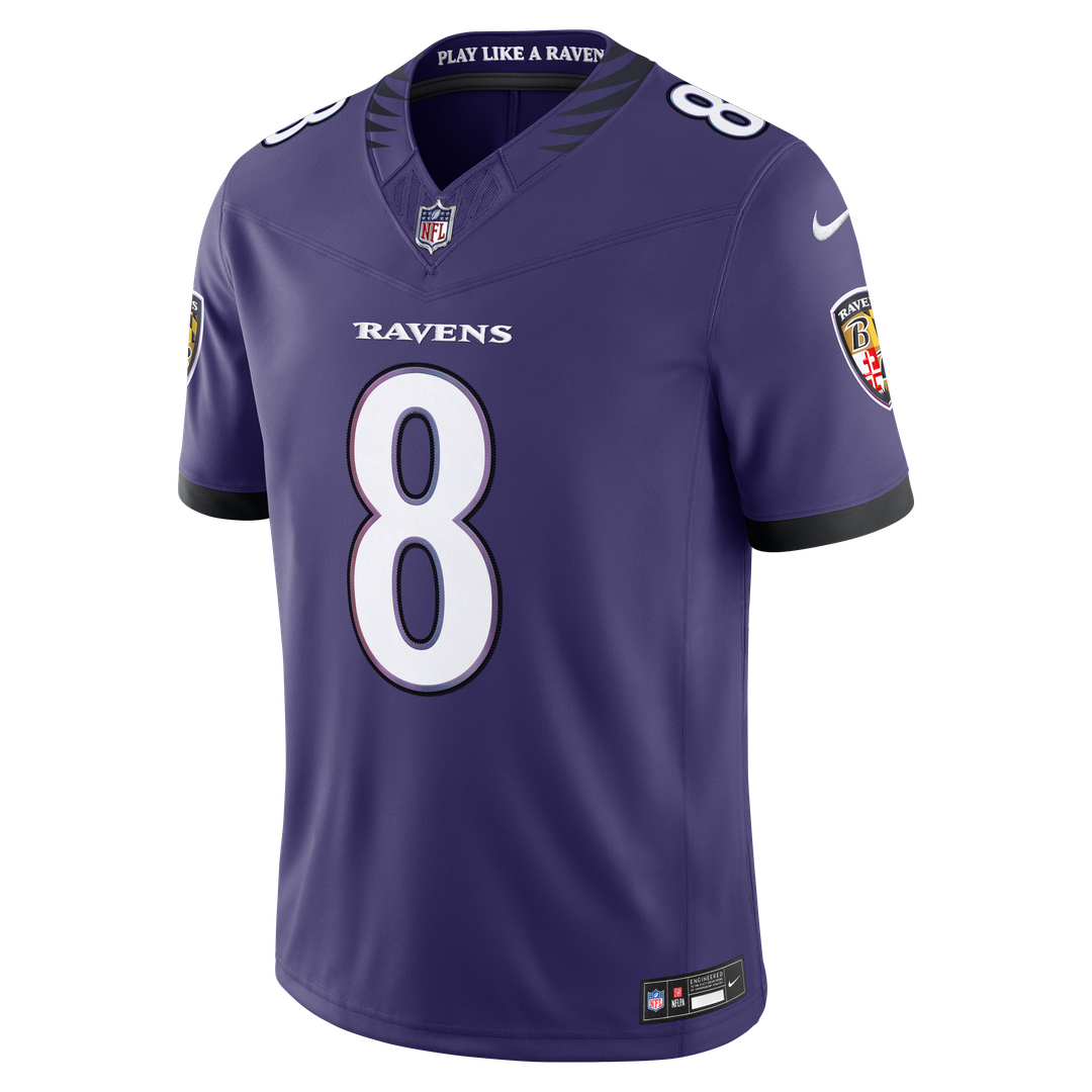 Baltimore Ravens Lamar Jackson White Vapor F.U.S.E. Stitched Limited Jersey | NFL Football Jersey