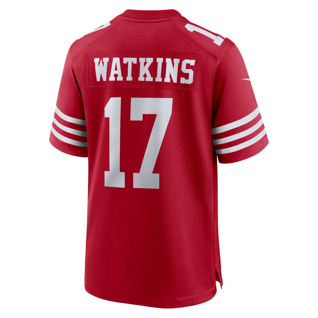 San Francisco 49ers Watkins Scarlet Team Game Jersey | NFL Football Jersey