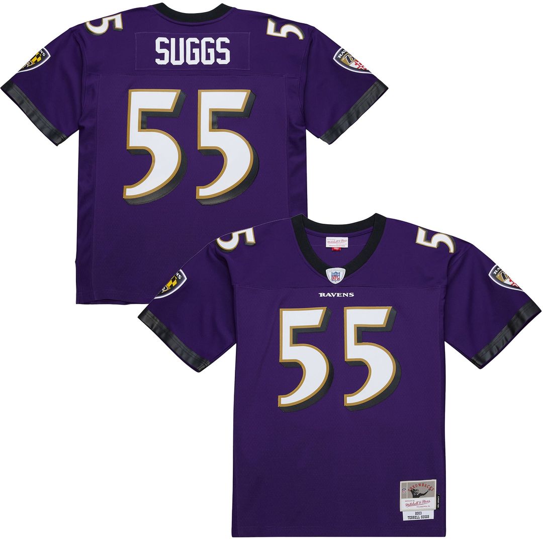 Baltimore Ravens Terrell Suggs Purple 2003 Legacy Replica Jersey | NFL Football Jersey