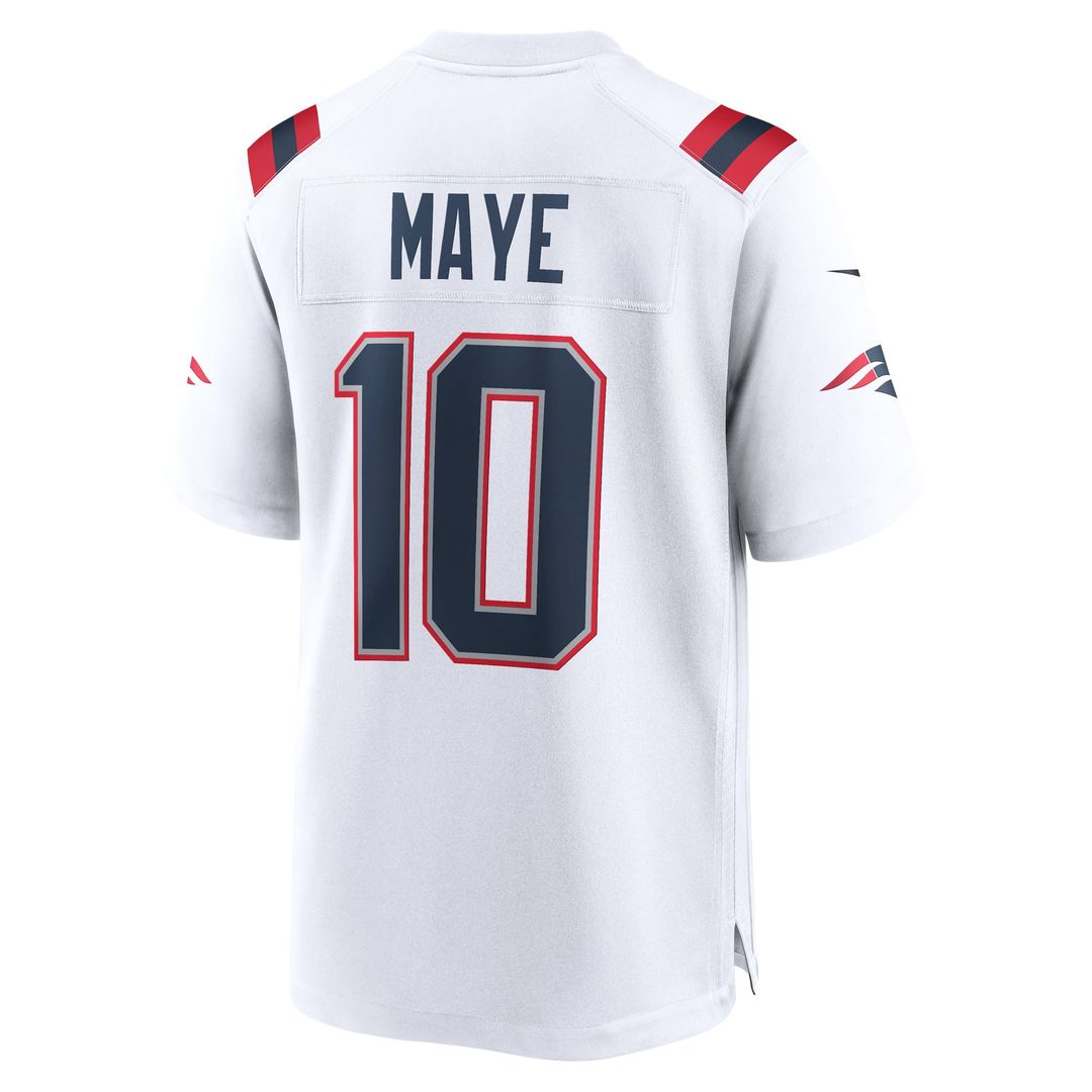 New England Patriots Drake Maye White Player Game Jersey | NFL Football Jersey