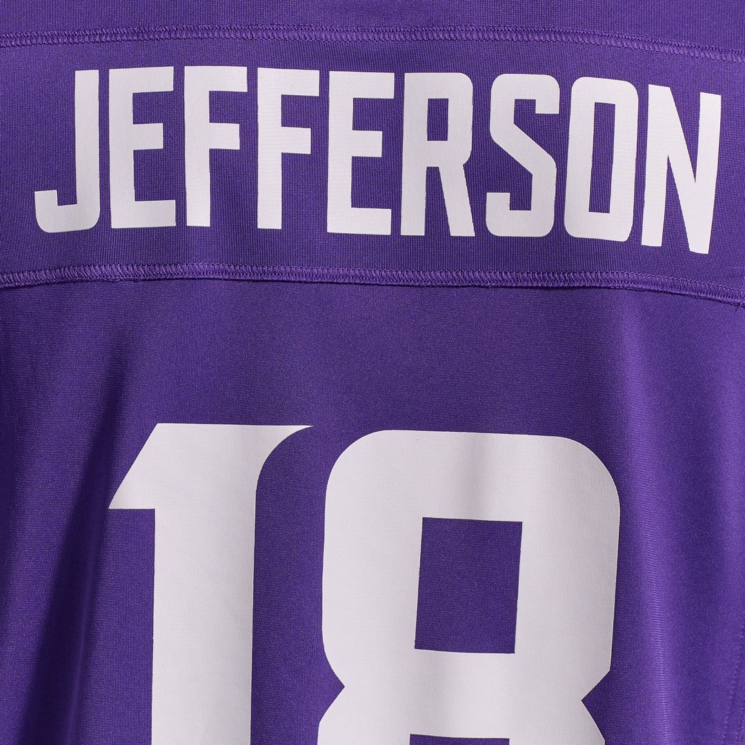 Minnesota Vikings Justin Jefferson Purple Player Game Jersey | NFL Football Jersey