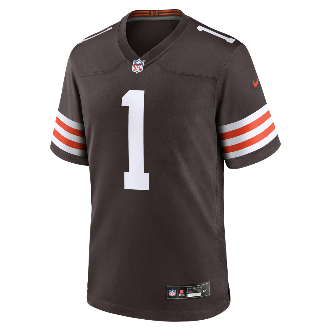 Cleveland Browns Number 1 Dad Brown Game Jersey | NFL Football Jersey