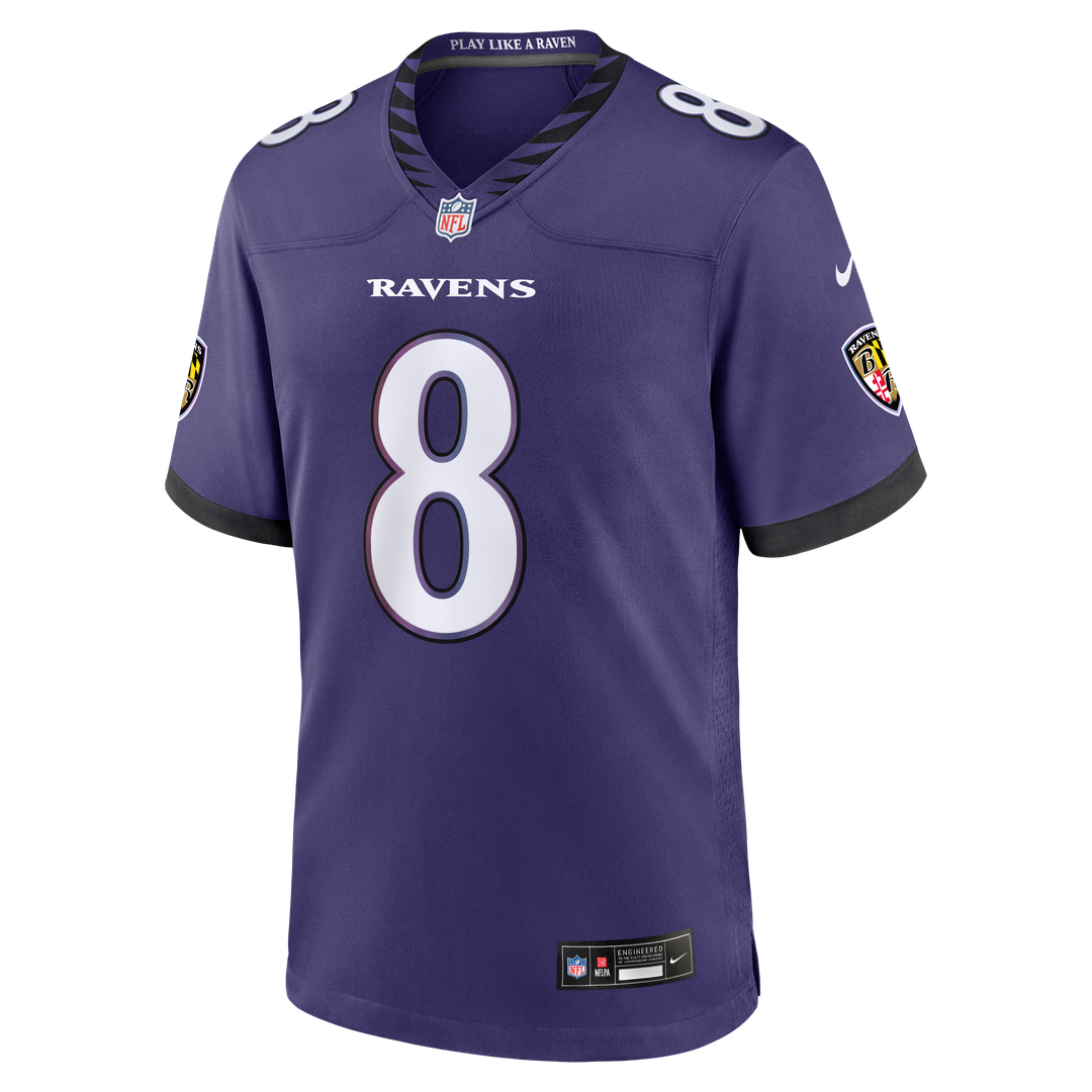 Baltimore Ravens Lamar Jackson Purple Team Game Jersey | NFL Football Jersey