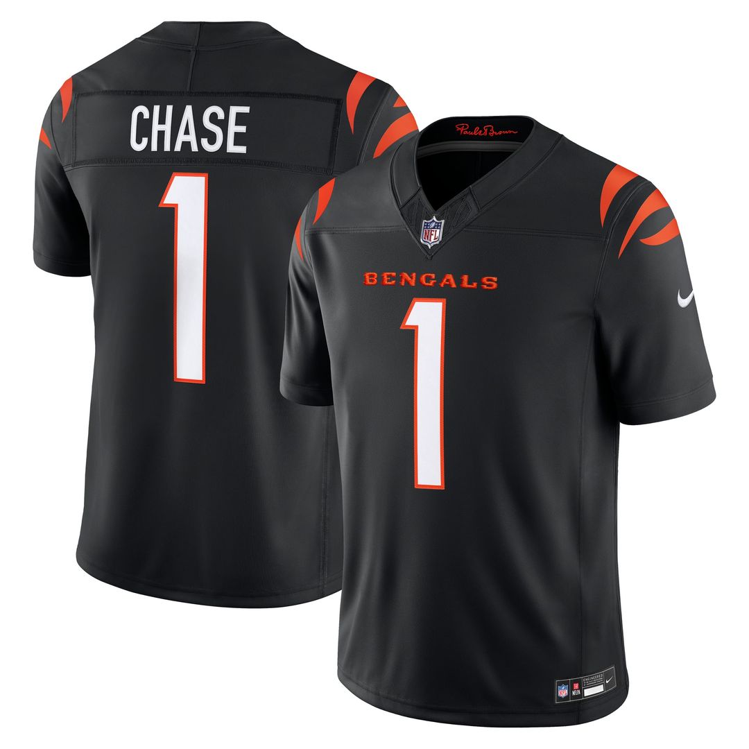 Cincinnati Bengals Ja'Marr Chase Orange Alternate Vapor F.U.S.E. Stitched Limited Jersey | NFL Football Jersey