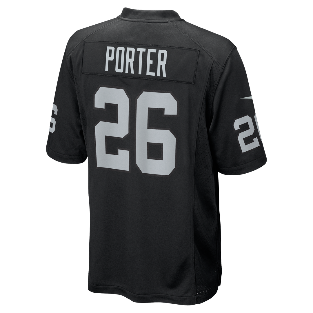 Las Vegas Raiders Darien Porter Black Team Game Jersey | NFL Football Jersey
