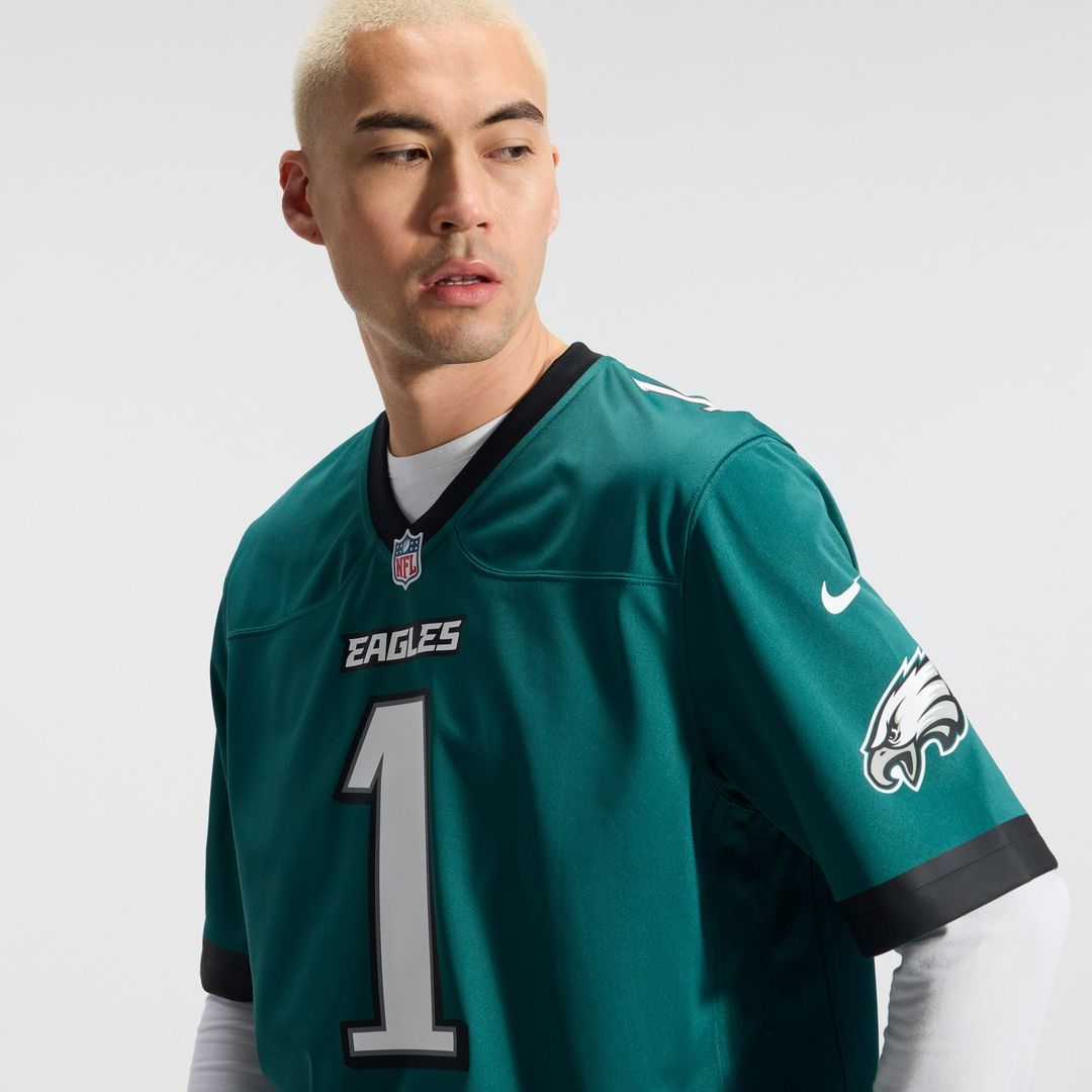 Philadelphia Eagles Jalen Hurts Midnight Green Team Game Jersey | NFL Football Jersey