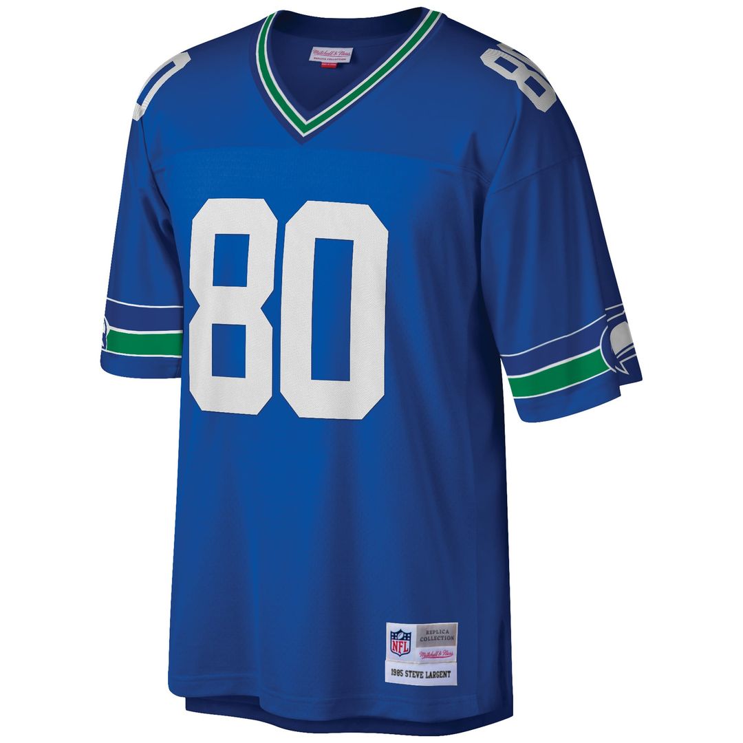 Seattle Seahawks Steve Largent Royal Big & Tall 1985 Retired Player Replica Jersey | NFL Football Jersey