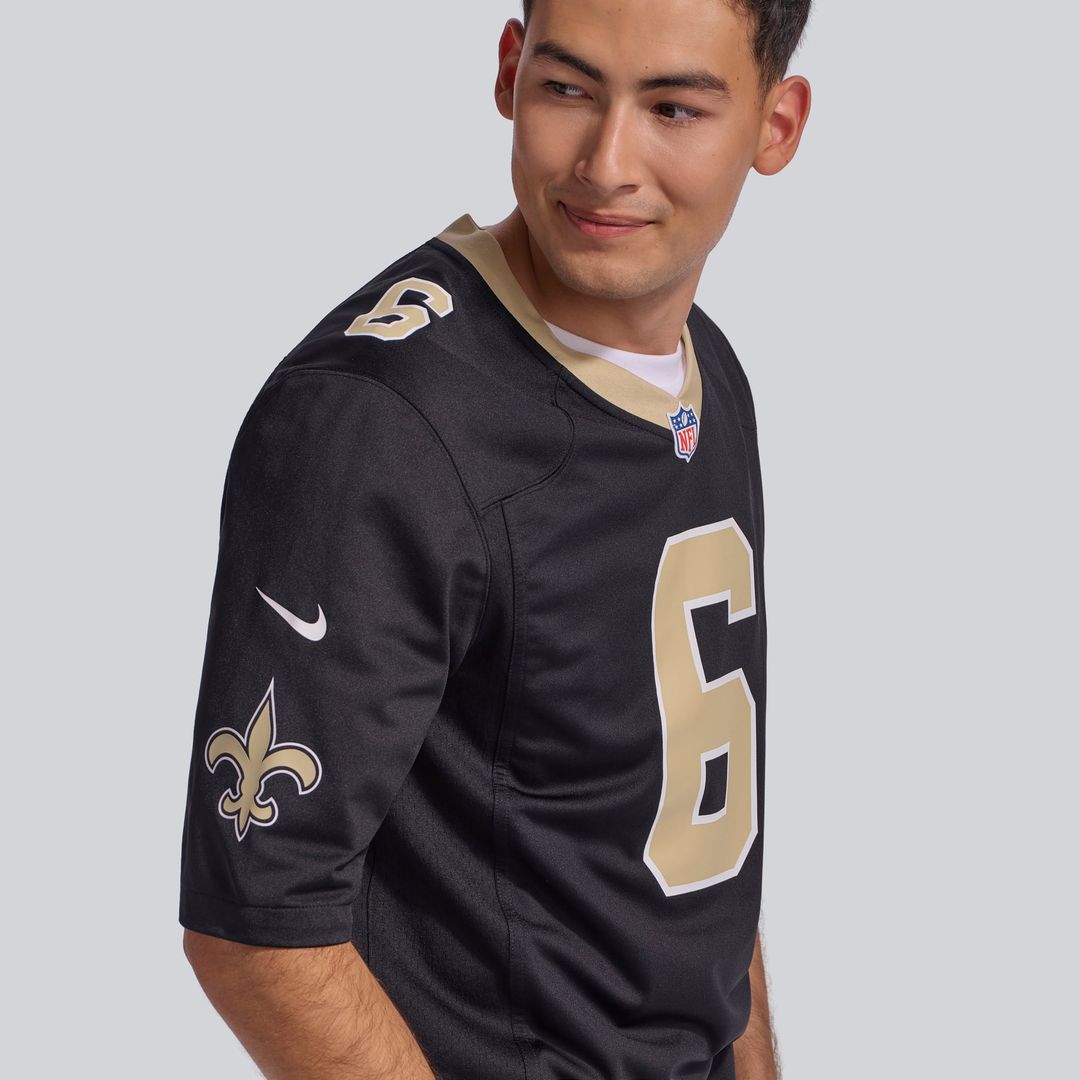 New Orleans Saints Tyler Shough Black Game Jersey | NFL Football Jersey