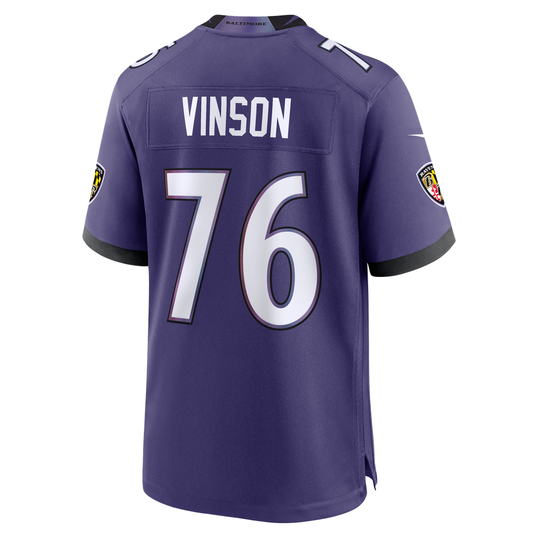 Baltimore Ravens Carson Vinson Purple Team Game Jersey | NFL Football Jersey