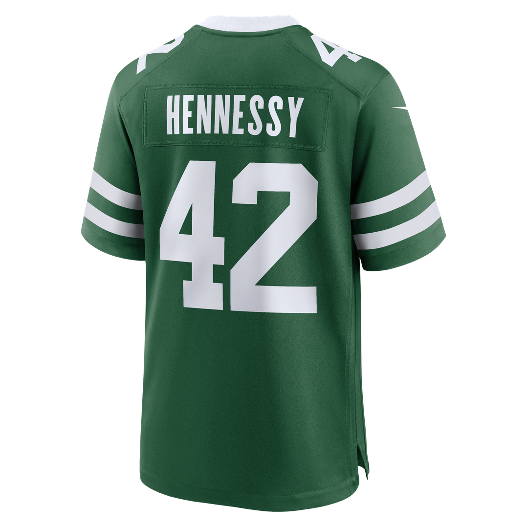 New York Jets Thomas Hennessy Legacy Green Team Game Jersey | NFL Football Jersey