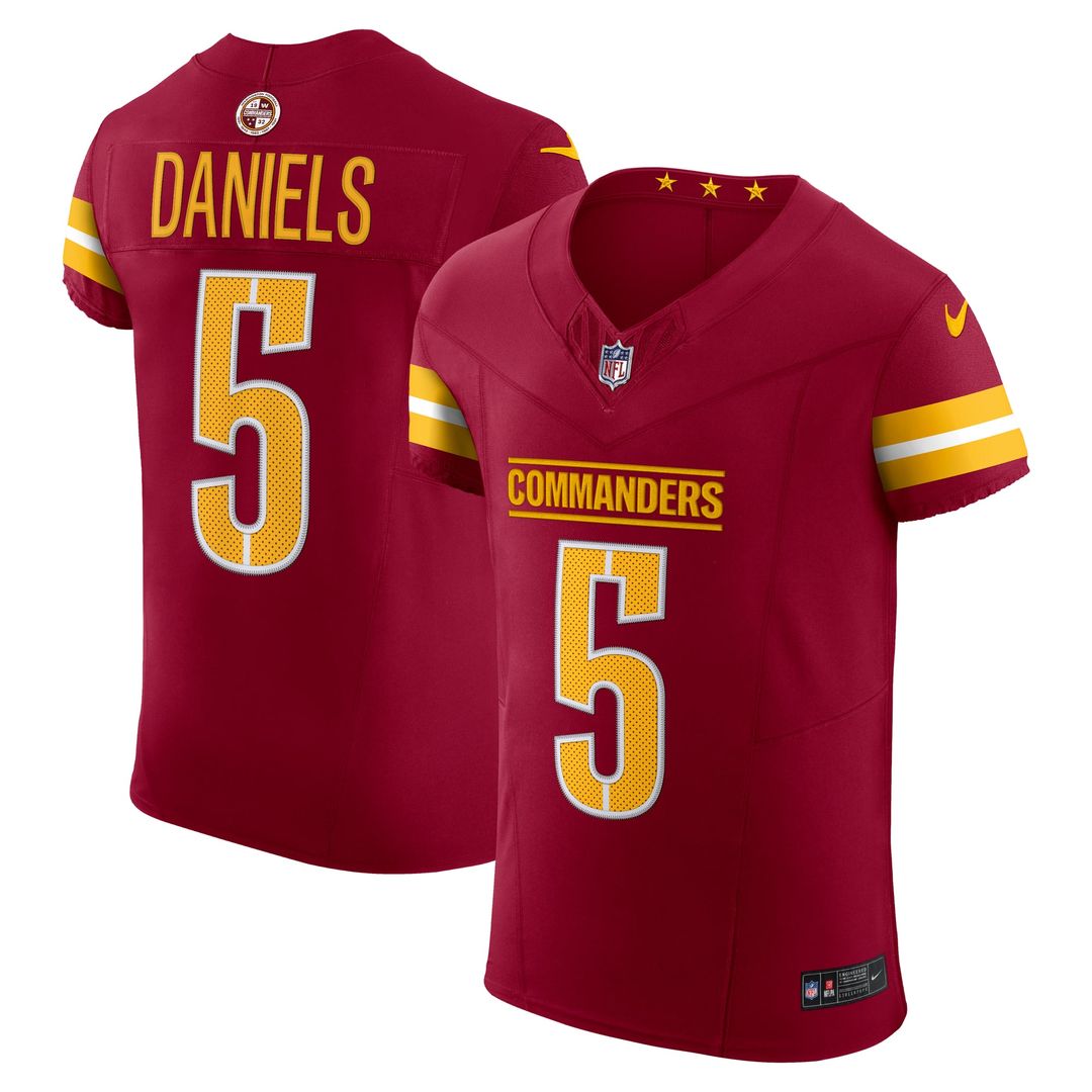 Washington Commanders Jayden Daniels Black Alternate Vapor F.U.S.E. Elite Jersey | NFL Football Jersey