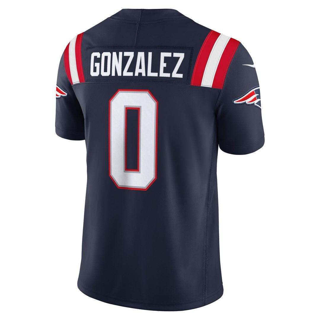 New England Patriots Christian Gonzalez Navy Team Vapor F.U.S.E. Stitched Limited Jersey | NFL Football Jersey