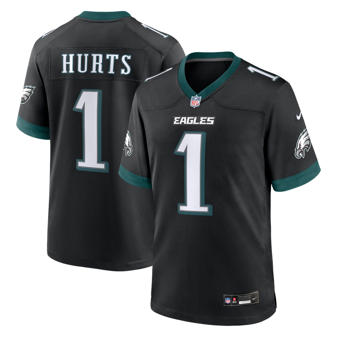 Philadelphia Eagles Jalen Hurts Midnight Green Team Game Jersey | NFL Football Jersey