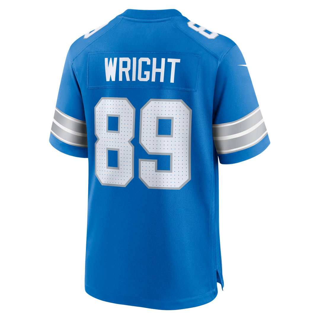 Detroit Lions Brock Wright Blue Team Game Jersey | NFL Football Jersey