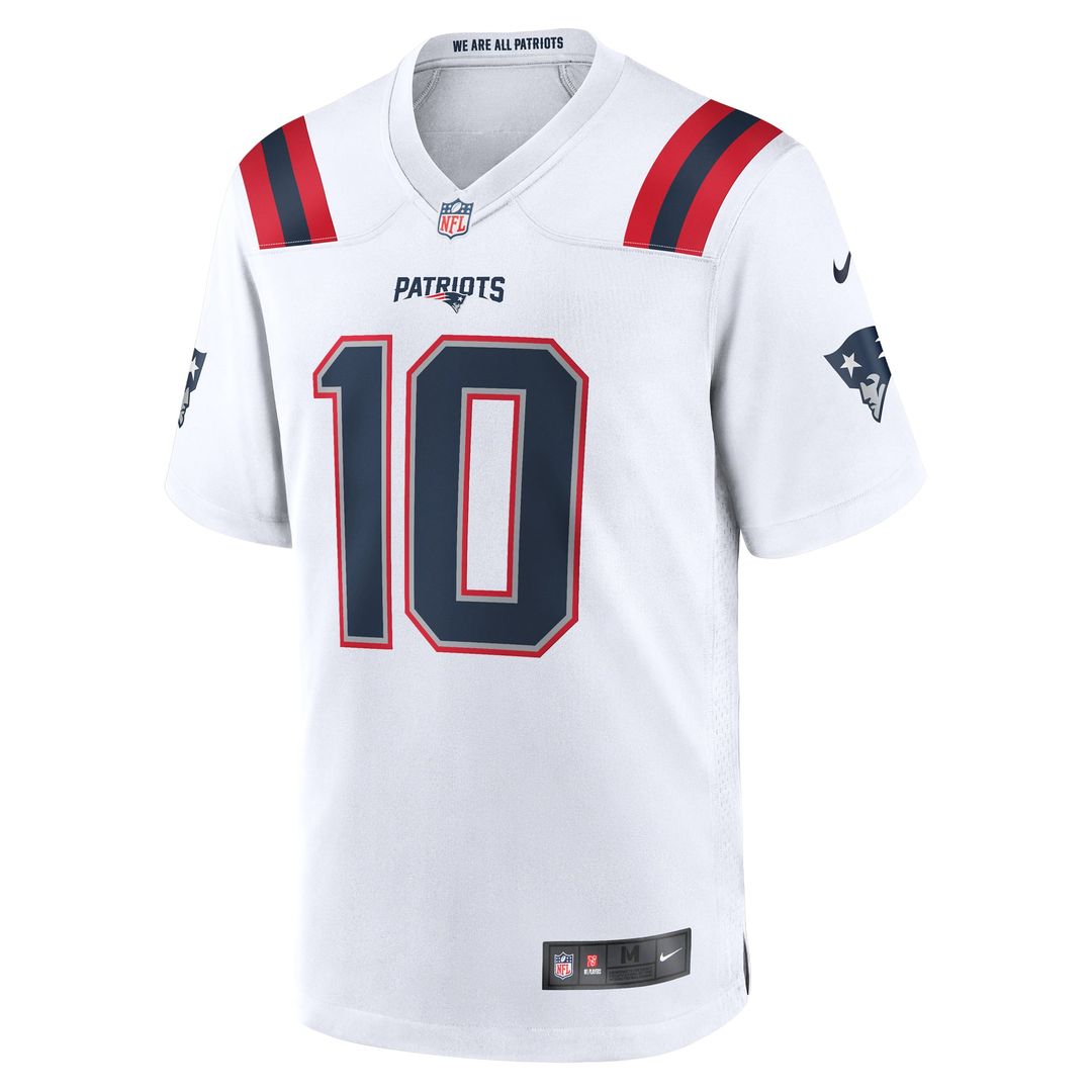 New England Patriots Drake Maye White Player Game Jersey | NFL Football Jersey