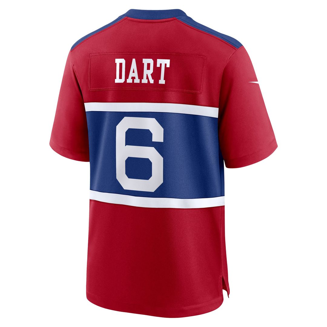New York Giants Jaxson Dart Red Alternate Century Red Game Jersey | NFL Football Jersey