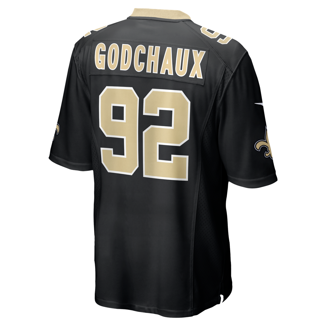 New Orleans Saints Davon Godchaux Black Team Game Jersey | NFL Football Jersey
