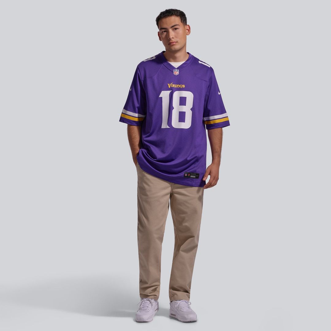 Minnesota Vikings Justin Jefferson Purple Player Game Jersey | NFL Football Jersey