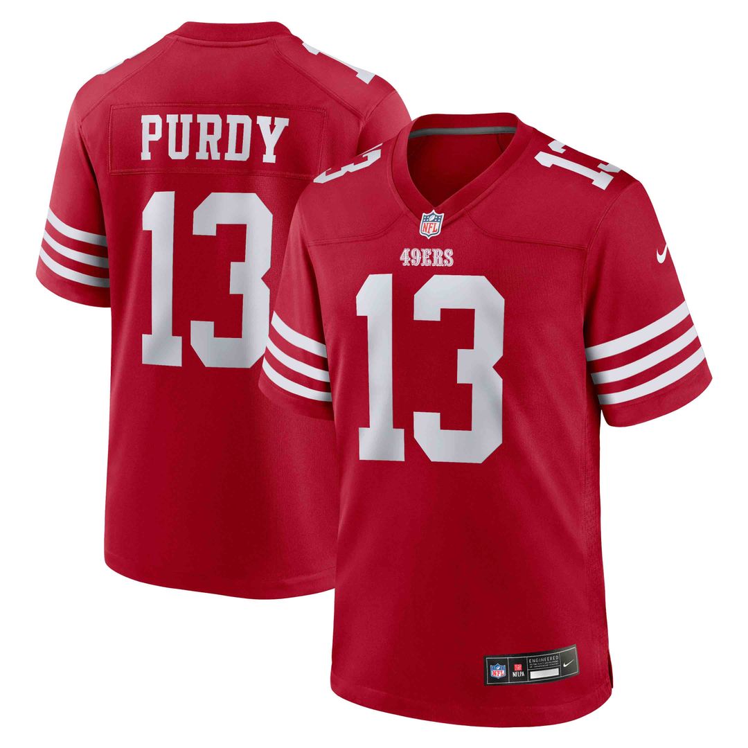San Francisco 49ers Brock Purdy Scarlet Game Player Jersey | NFL Football Jersey