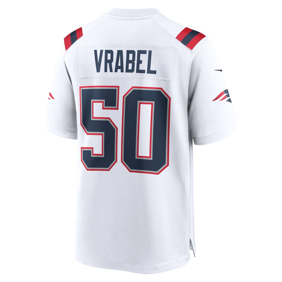 New England Patriots Mike Vrabel White Retired Player Game Jersey | NFL Football Jersey