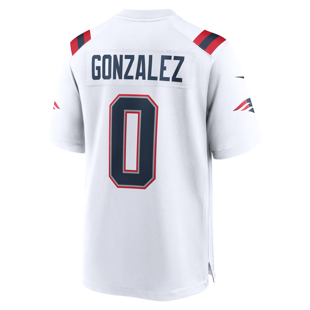 New England Patriots Christian Gonzalez White Game Jersey | NFL Football Jersey