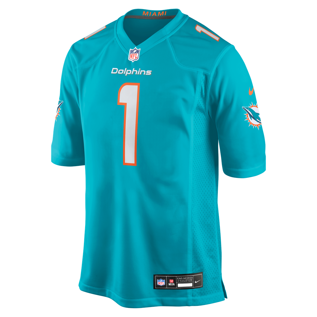 Miami Dolphins Number 1 Dad Aqua Game Jersey | NFL Football Jersey