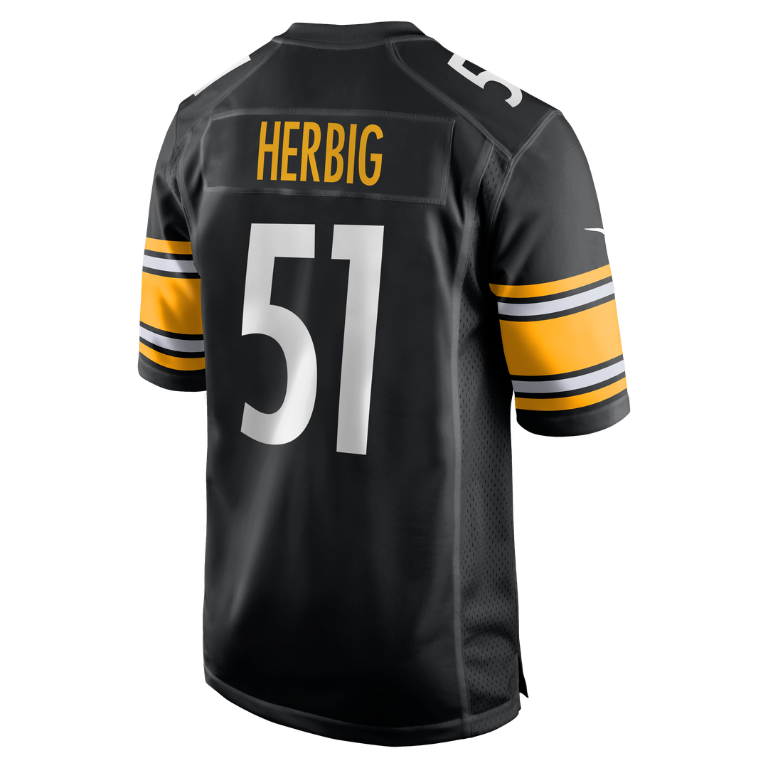 Pittsburgh Steelers Nick Herbig Black Game Jersey | NFL Football Jersey