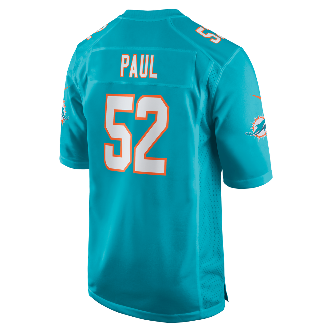 Miami Dolphins Patrick Paul Aqua Game Jersey | NFL Football Jersey