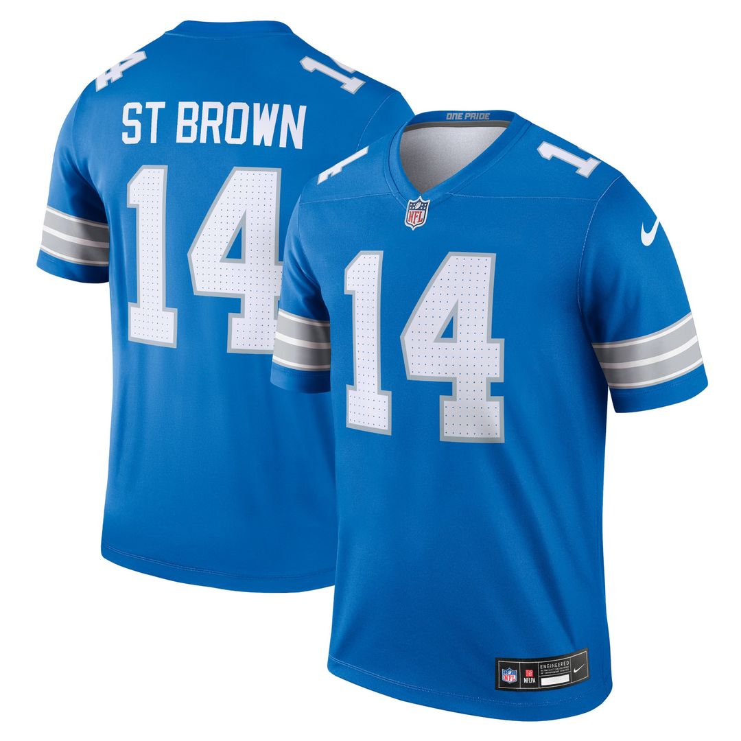 Detroit Lions Amon-Ra St. Brown Blue Legend Player Performance Top