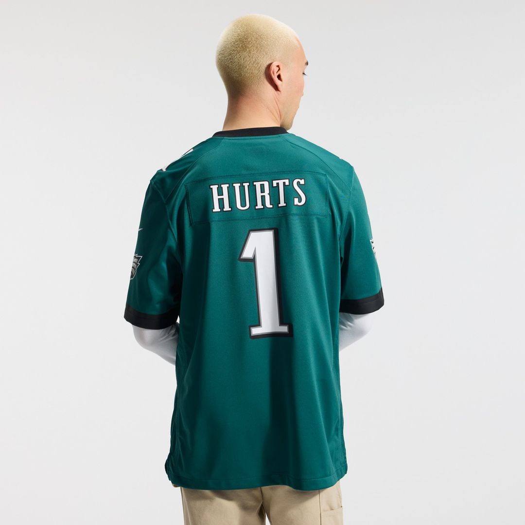 Philadelphia Eagles Jalen Hurts Midnight Green Team Game Jersey | NFL Football Jersey
