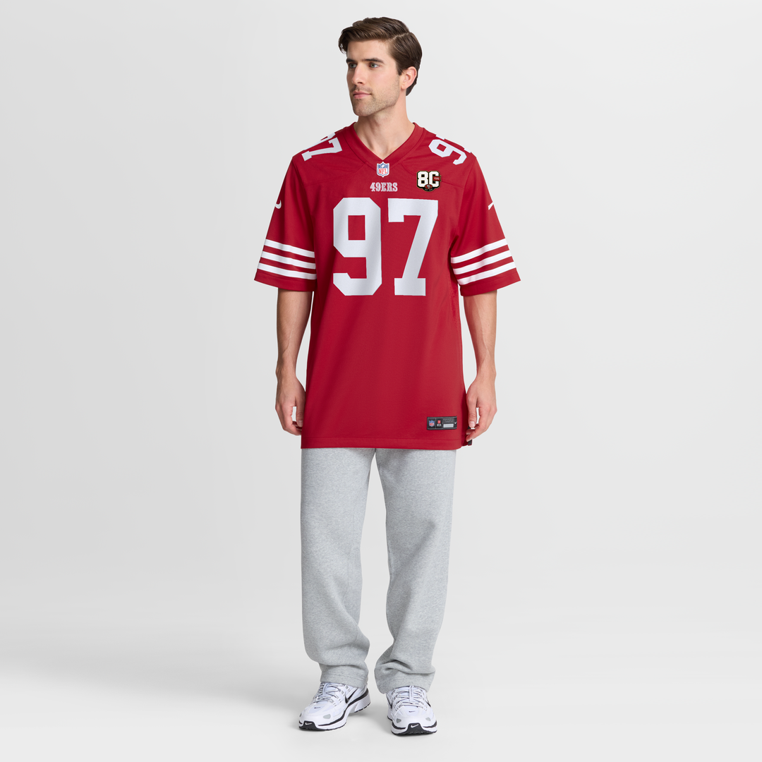San Francisco 49ers Nick Bosa White 80th Anniversary Game Jersey | NFL Football Jersey