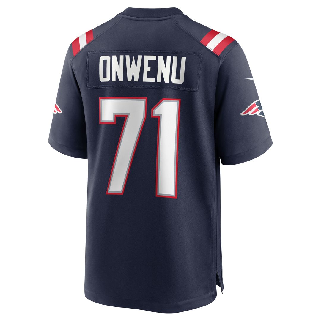 New England Patriots Mike Onwenu Navy Team Game Jersey | NFL Football Jersey