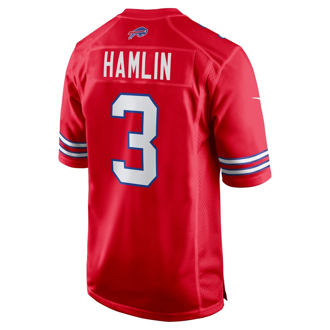 Buffalo Bills Damar Hamlin Red Alternate Game Jersey | NFL Football Jersey