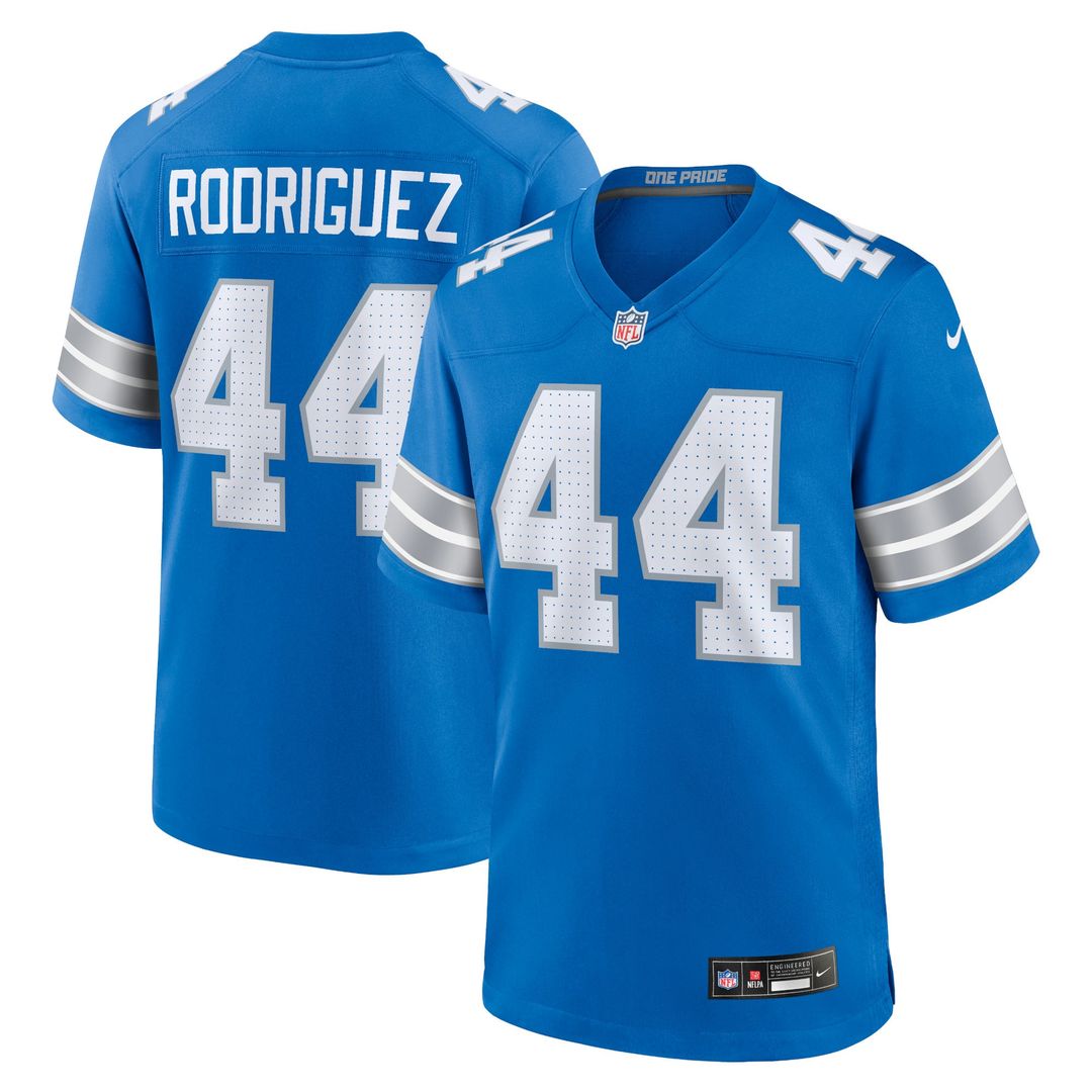 Detroit Lions Malcolm Rodriguez Blue Game Jersey | NFL Football Jersey