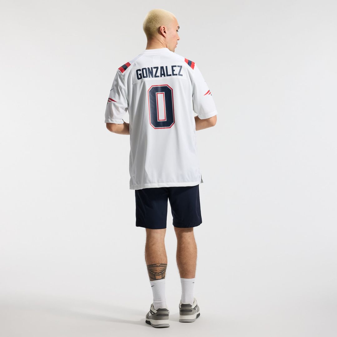 New England Patriots Christian Gonzalez White Game Jersey | NFL Football Jersey
