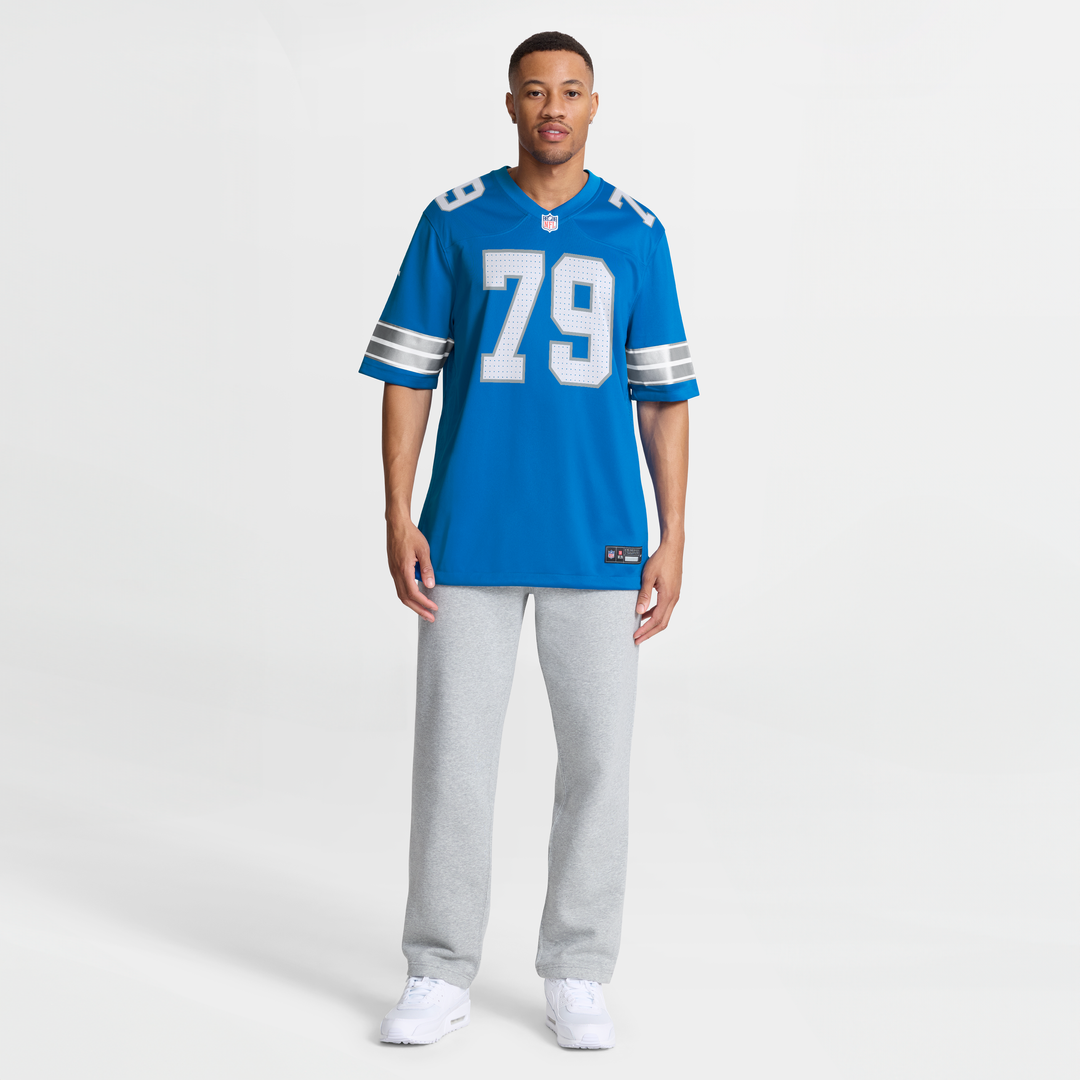 Detroit Lions Larry Borom Blue Team Game Jersey | NFL Football Jersey