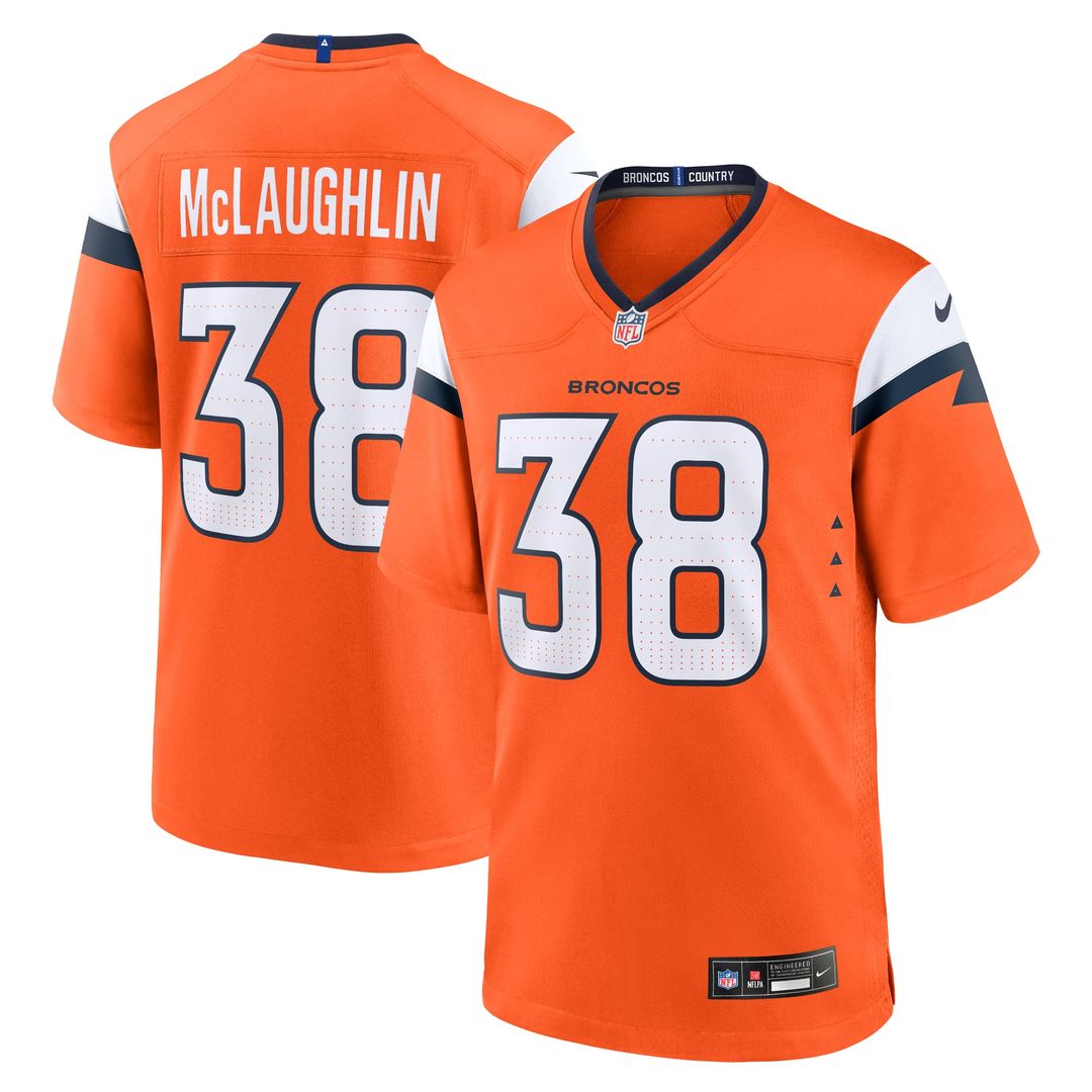 Denver Broncos Jaleel McLaughlin White Game Jersey | NFL Football Jersey