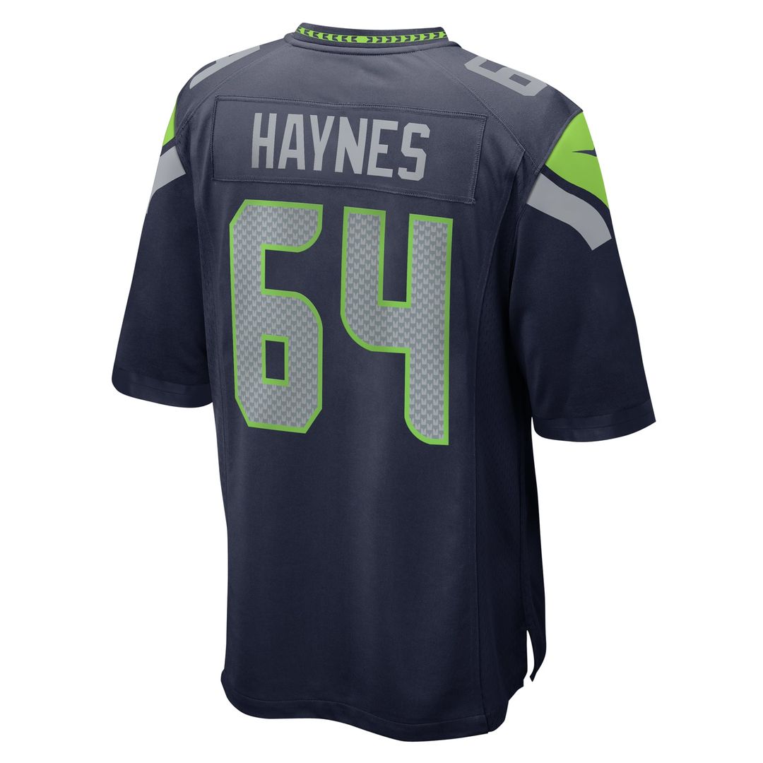 Seattle Seahawks Christian Haynes College Navy Game Jersey | NFL Football Jersey