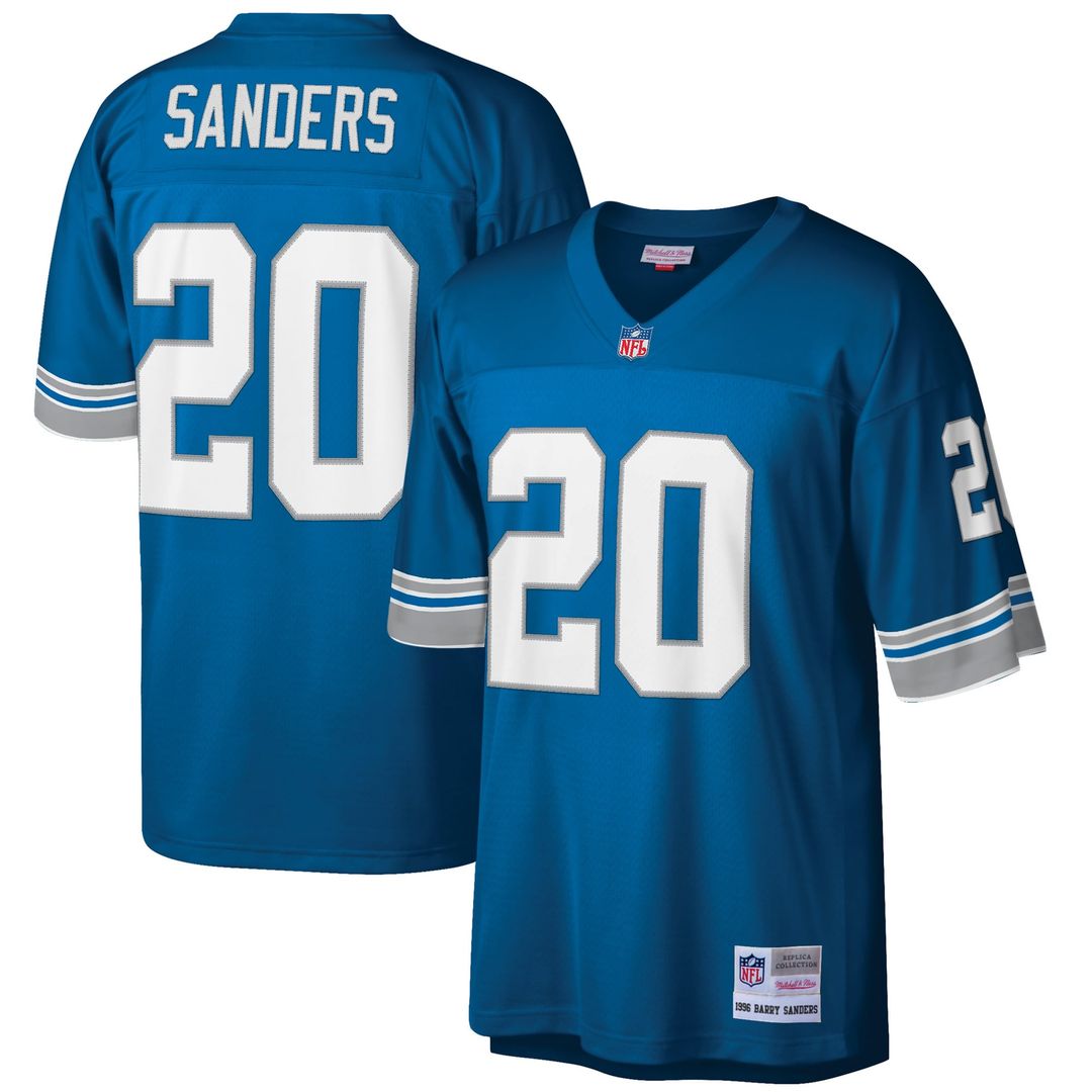 Detroit Lions Barry Sanders White Big & Tall 1996 Retired Player Replica Jersey | NFL Football Jersey