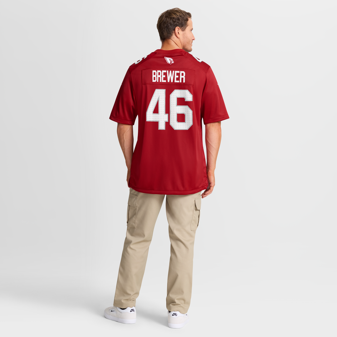 Arizona Cardinals Aaron Brewer Cardinal Team Game Jersey | NFL Football Jersey