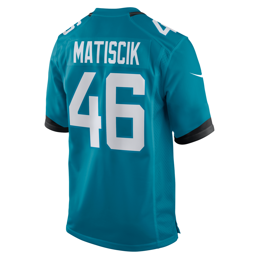 Jacksonville Jaguars Ross Matiscik Teal Game Jersey | NFL Football Jersey
