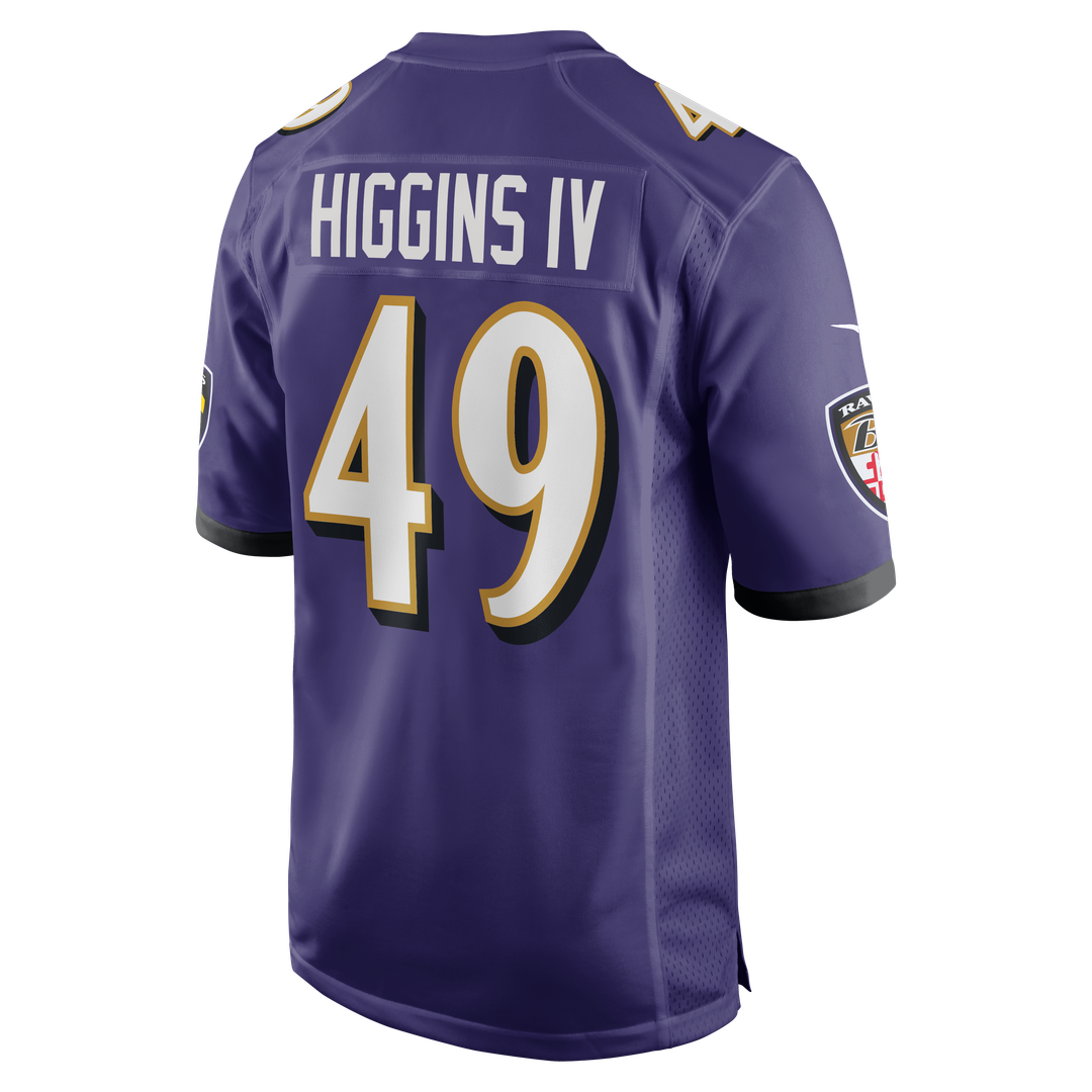 Baltimore Ravens Jay Higgins IV Purple Team Game Jersey | NFL Football Jersey