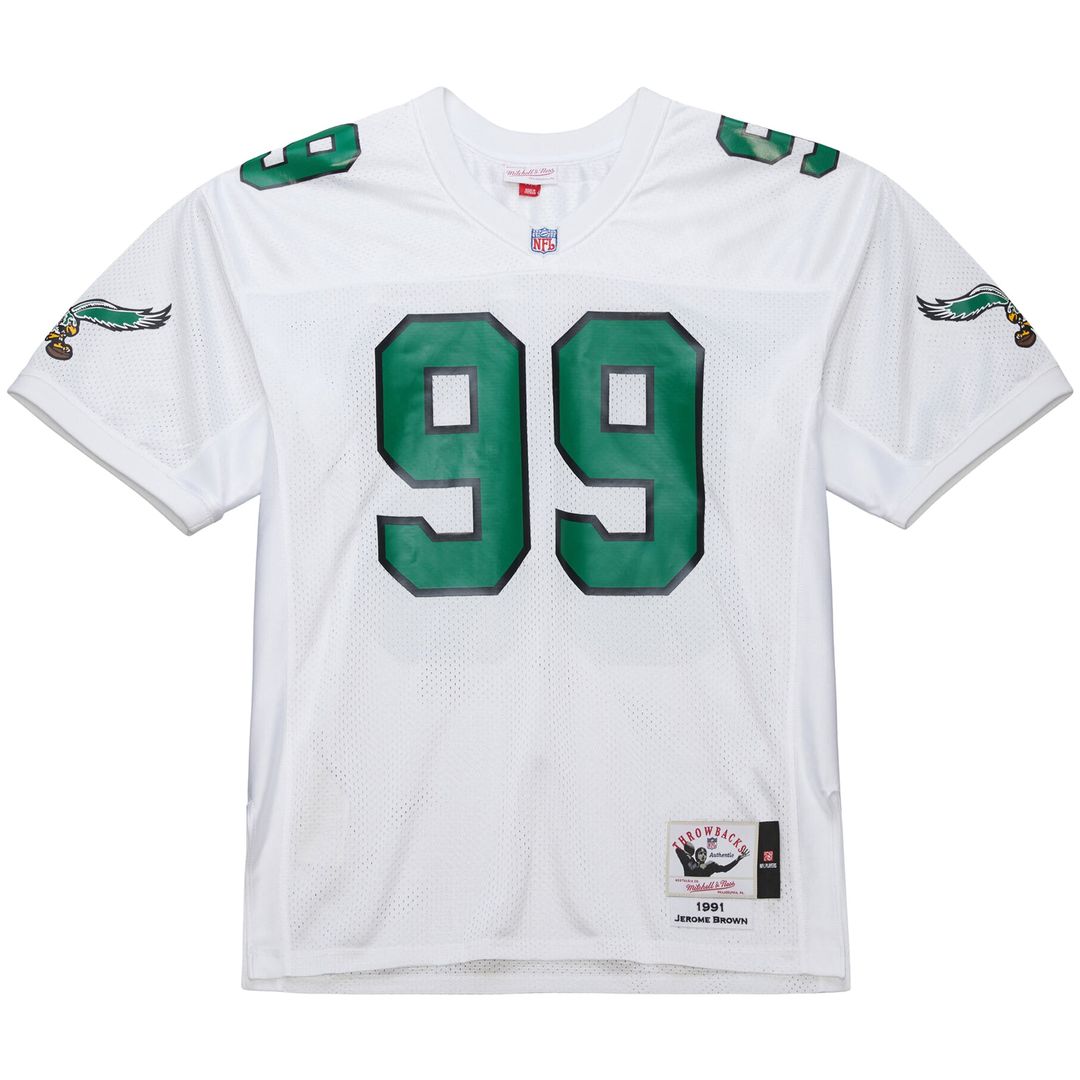 Philadelphia Eagles Jerome Brown White 1991 Authentic Throwback Retired Player Jersey | NFL Football Jersey