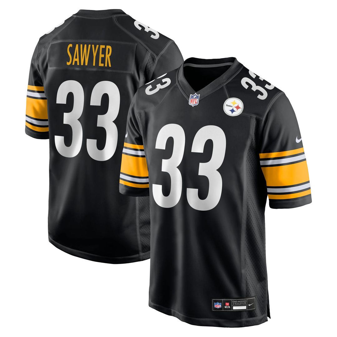 Pittsburgh Steelers Jack Sawyer Black Team Game Jersey | NFL Football Jersey