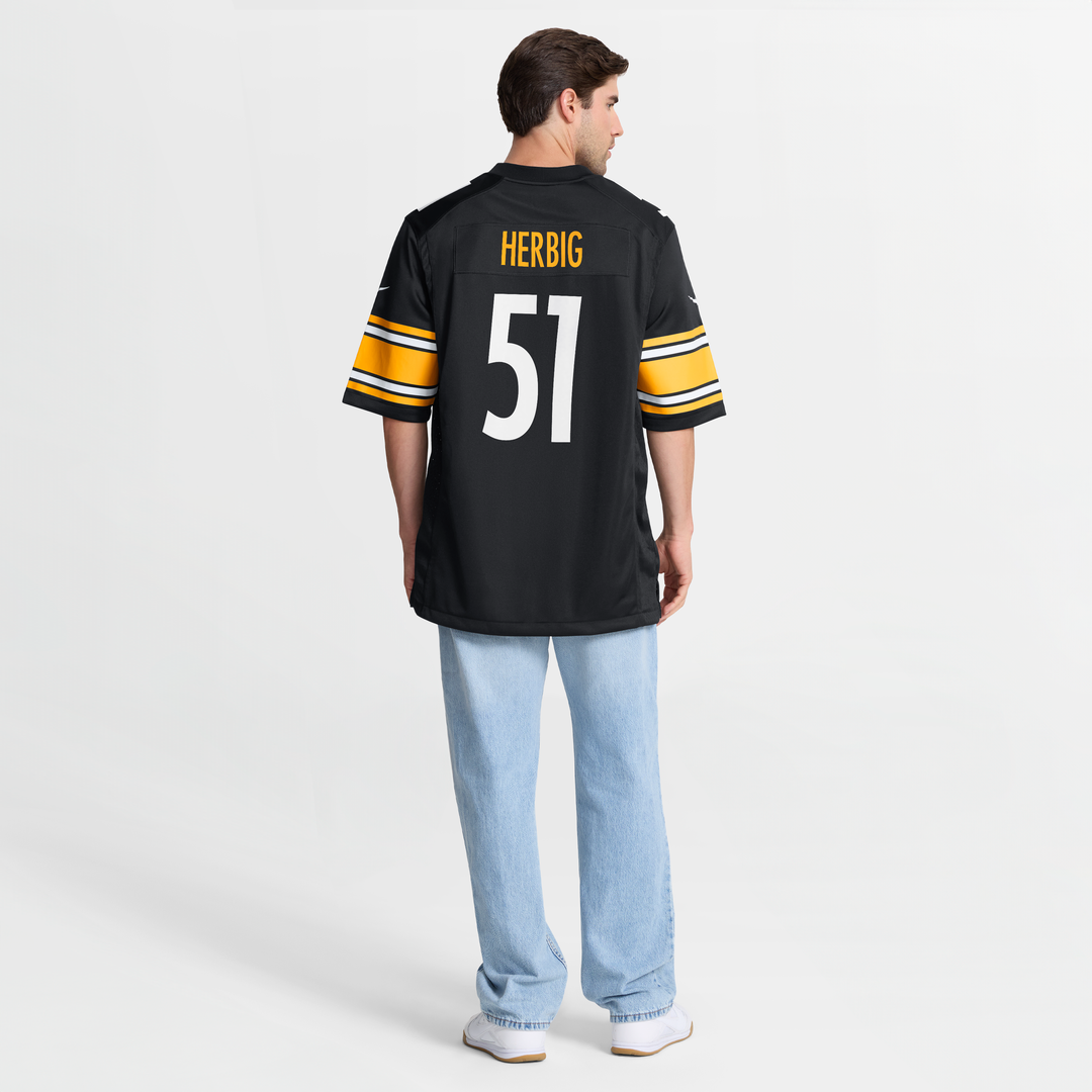 Pittsburgh Steelers Nick Herbig Black Game Jersey | NFL Football Jersey