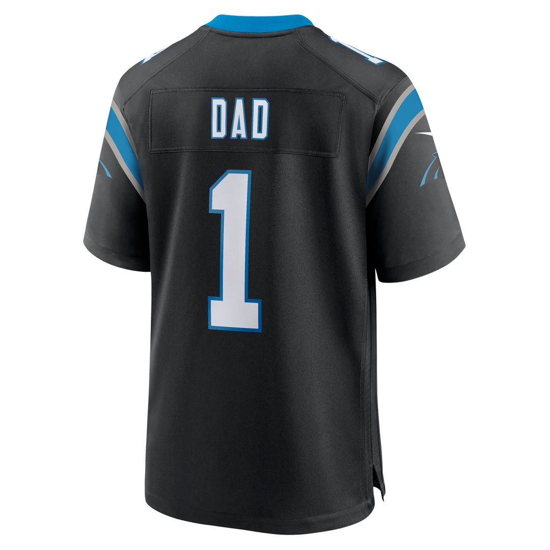 Carolina Panthers Number 1 Dad Black Game Jersey | NFL Football Jersey